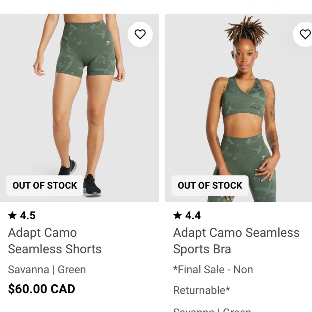 Gymshark Adapt Seamless Camo shorts, size small
